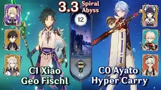 Spiral Abyss 3.3 - C1 Xiao Double Geo & C0 Ayato Hyper Carry | Floor 12 9 Stars | Genshin Impact