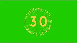 Happy new year 30 second countdown animation on green background