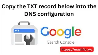 Copy the TXT record below into the DNS configuration-Verify domain on Google Search Console #shorts