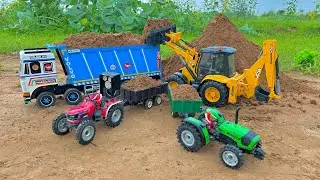 JCB 5cx fully loading sand Sonalika Rx60 tractor | Mahindra Arjun novo tractor|@MrDevCreators