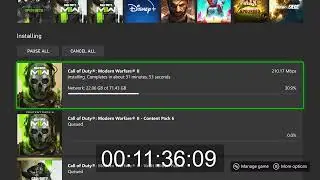 Downloading MODERN WARFARE 2 at 1000 Mbps on XBOX SERIES X