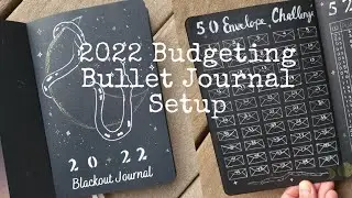 2022 Budgeting Bullet Journal Setup: minimal moon and snake theme