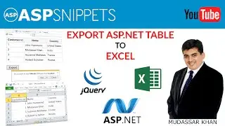 Export ASP.Net Table to Excel using jQuery