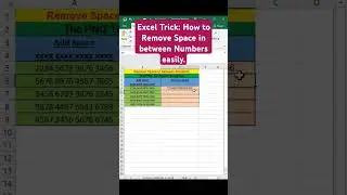 Excel Trick: How to Remove Space in between Numbers easily. #excel