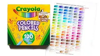 100 Crayola Colored Pencils with Colors of the World Unboxing and Swatches