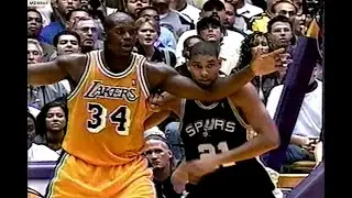 NBA On NBC - Tim Duncan Battles Shaq 1999 WCSF Spurs @ Lakers G3 & G4