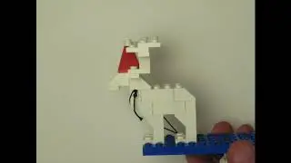 LEGO Ornament Santa on Sleigh with Reindeer Build