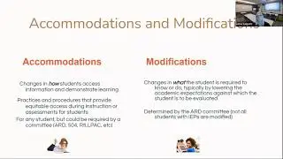 Accommodations and Modifications for Students with Disabilities