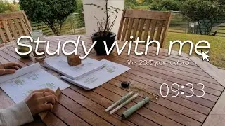 1HOUR POMODORO STUDY SESSION - Study with me outside, with aesthetic chill music