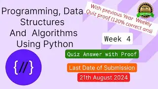 NPTEL: Programming , Data Structures and Algorithms Using Python Week 4 Quiz answer with proof(100%)