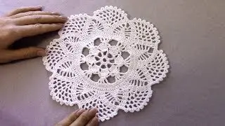 Белая салфетка крючком для начинающих/Crochet Flower Doily Tutorial