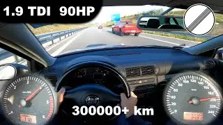 SEAT Toledo 1.9 TDI 90HP | TOP SPEED ON GERMAN NO LIMIT AUTOBAHN | 200 km/h