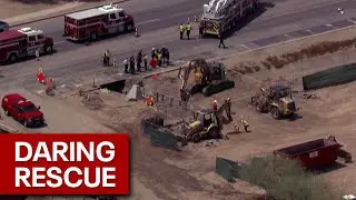 Firefighters rescue man out of trench in Phoenix