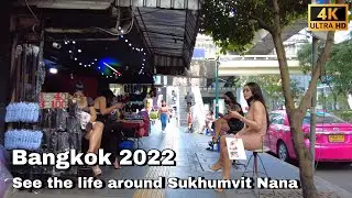 [4K] Walking tour see the real life on Nana to Sukhumvit Soi 7, Bangkok Thailand