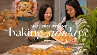 【Meal prep for the week】 baking 6 kinds of japanese bagel with just one dough (relaxing baking vlog)