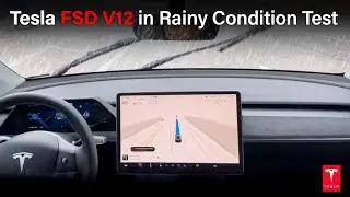 Tesla FREE FSD v12.3.2.1 (Full Self-Driving) 1 Month Trial / Rainy Condition Test!