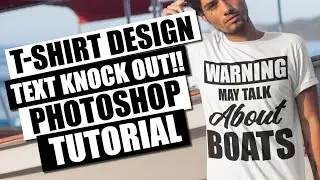 Knocking out text from a shape using Photoshop  T-shirt design for print on demand  Merch By Amazon