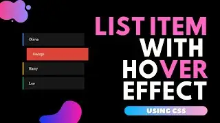 Html css List item with hover effect || html5 and css3