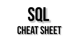 SQL Cheat Sheet