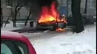 В Минске на проспекте Рокосовского горит машина