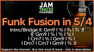 Funk Fusion in 5/4 : Minor Fusion Blues Backing Track in Gm