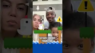 Mom Dad and son trying Scream chicken Challenge 