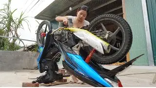 Genius girl repairs and maintains Wave Alpha 110cc motorbikes \ 🛠🛠🛠🛠🛠 Girl Mechenical