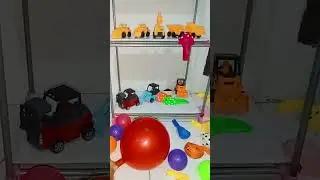 Balloons, contractor cars and colorful balls part 60 #shorts #balloons #contractor