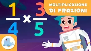 Moltiplicazione di frazioni nello spazio - Matematica per bambini