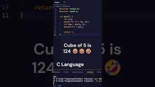 C Language | cube of 5 is 124 🤣🤣😂😂 | FactFusion