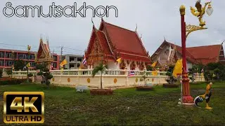 EP.151 [4K walking tour Thailand 🇹🇭 ] Ban Khok Temple in Samutsakhon