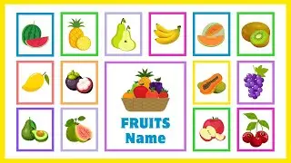 Fruits Name in English | fruits name | फलों के नाम | 20 fruits | Flashcard And Charts