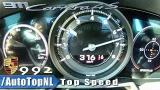 2019 Porsche 911 (992) Carrera 4S 0-316km/h ACCELERATION TOP SPEED & LAUNCH CONTROL by AutoTopNL