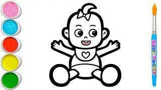 Bayi dan Mainan Menggambar, Melukis, Mewarnai untuk Anak dan Balita | Menggambar Mudah #347