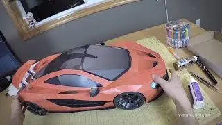 Building the McLaren P1 supercar paper model . Artist POV