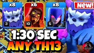 Th13 Yeti Witch Super Wizard Attack With 10 Zap Spell | Best Th13 Attack Strategy in Clash of Clans