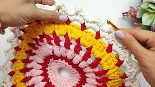 Crochet Napkin made of T-shirt yarn Gift with your own hands