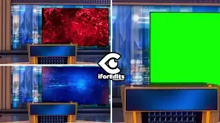 Looped Professional News Studio with Desk and Green Screen Template | FREE TO USE | iforEdits