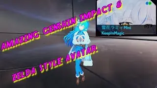 VRChat - Amazing genshin impact & Zelda style avatar, yukihana lamy Mini by KeepInMagic
