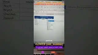 Excel Upper Lower Case Formula #excel #shorts