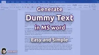 Dummy Text in MS Word | Generate Dummy Text in MS word | Random Text in Word