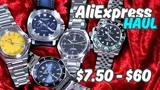 ALIEXPRESS HAUL Ultra Budget Watches $7 - $60 Automatic NH35, Sapphire, GMT, Divers - July Part1