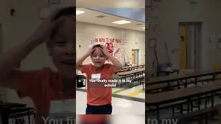 Dad shows up to surprise his son for school lunch and his reaction is beautiful 🥹❤️