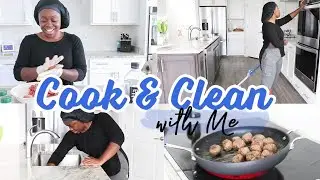 CLEAN AND COOK WITH ME 2020 // EXTREME CLEANING MOTIVATION | MEATBALLS IN MY NEW WHITE KITCHEN