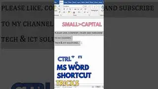 MS Word Shortcut |Small to Capital |MS Word Tutorial |#shorts #short