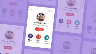 Profile Card UI Design Using Html Css & JavaScript