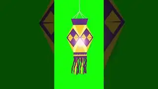 Flickering Diwali Lanterns on Green Screen on Green Screen Background