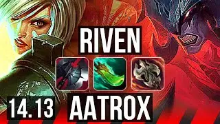 RIVEN vs AATROX (TOP) | 10 solo kills, Rank 5 Riven, 42k DMG, Godlike | JP Grandmaster | 14.13