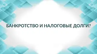 Банкротство и налоговые долги. Можно ли не платить налоги? Советы адвоката