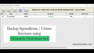 How to use Research Download tool to backup Unisoc / Spreadtrum firmware